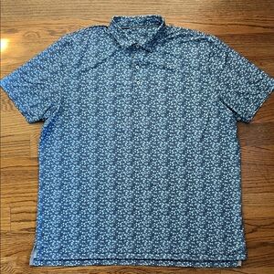 johnnie-O Navy Floral Performance Polo Shirt